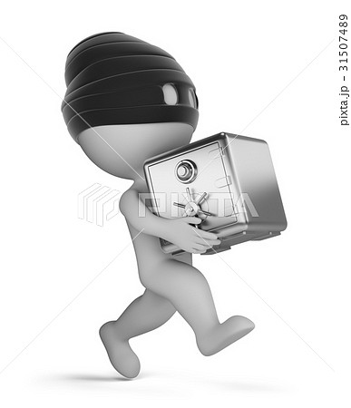 3d small people - thief with safe 3d small people - thief with safe 31507489
