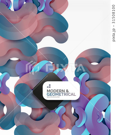 Abstract color geometric round shapes on white 31508100