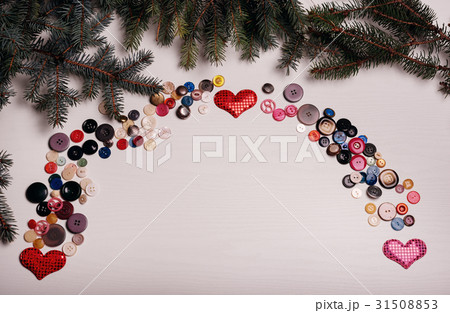 The white board with lots of buttons in a rainbow The white board with lots of buttons in a rainbow 31508853