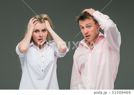 The young couple with different emotions during 31509469