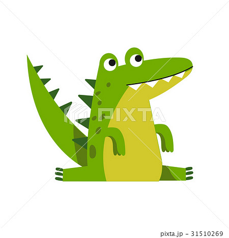 Funny cartoon crocodile character sitting vector Funny cartoon crocodile character sitting vector 31510269