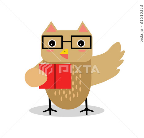 Cute cartoon owl bird character in geometric shape 31510353