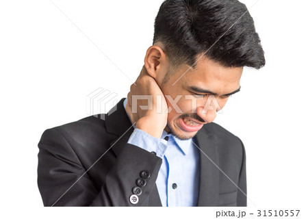 Business man preocupied over a white background Business man preocupied over a white background 31510557