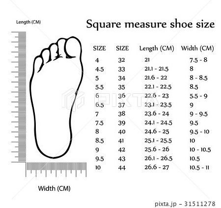 Square measure shoe size 31511278