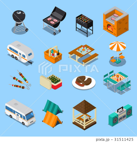 BBQ Picnic Isometric Set 31511425