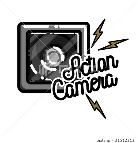 Color vintage electronic gadgets emblem 31512213