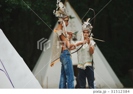 happy children playing native american happy children playing native american 31512384