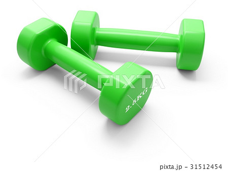 3D rendering dumbbells isolated on white 3D rendering dumbbells isolated on white 31512454
