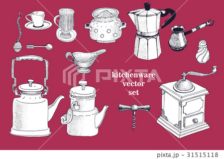 Vector set of hand drawn kitchenware. Vector set of hand drawn kitchenware. 31515118