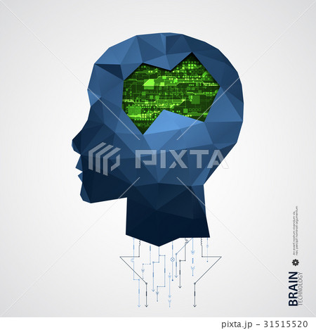 Creative brain background with triangular grid. Creative brain background with triangular grid. 31515520