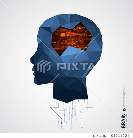 Creative brain background with triangular grid. Creative brain background with triangular grid. 31515522