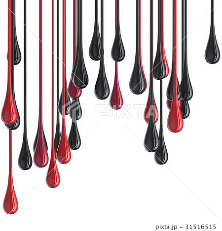3D red and black glossy paint drop blobs 31516515