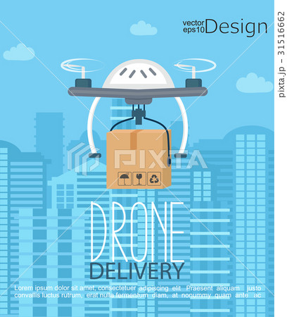 Concept of the delivery by the drone. Concept of the delivery by the drone. 31516662