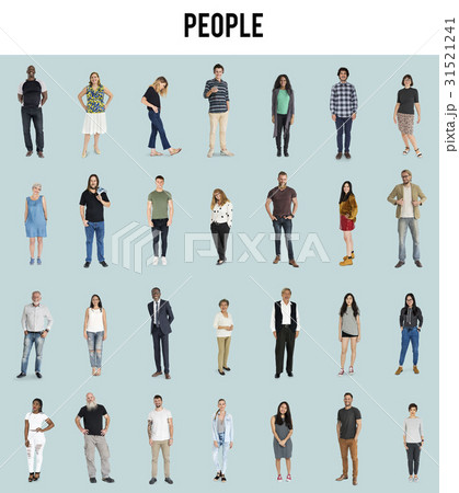 Diversity People Together Mixed Set Studio Isolated 31521241