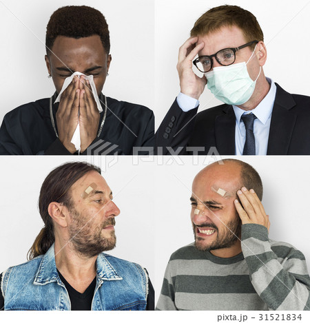 Variation people sick unwell collection collage Variation people sick unwell collection collage 31521834
