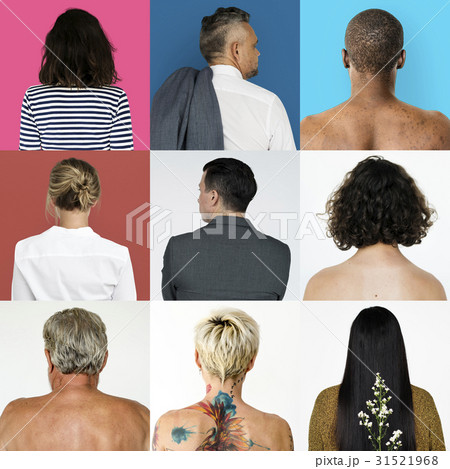 Collages diverse people backview concept Collages diverse people backview concept 31521968