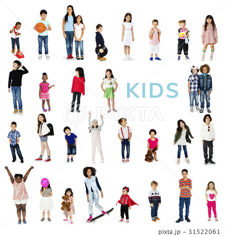 Diverse of Young Children People Studio Isolated Diverse of Young Children People Studio Isolated 31522061