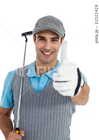 Portrait of golf player showing thumbs up 31522429