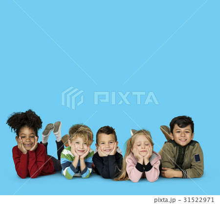 Little Children Laying Down Cheerful 31522971
