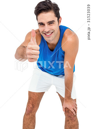 Male athlete posing on white background 31523039