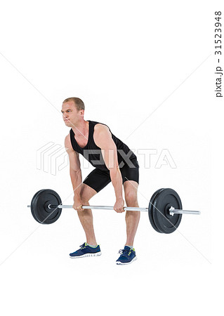 Bodybuilder lifting heavy barbell weights Bodybuilder lifting heavy barbell weights 31523948