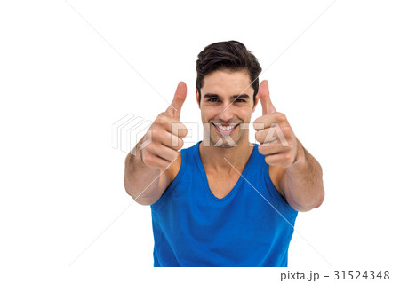 Male athlete posing on white background 31524348