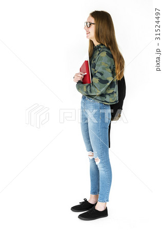 A Girl Student with Backpack 31524497