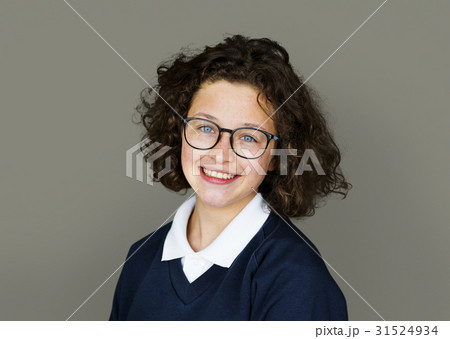 Young girl student smiling studio portrait Young girl student smiling studio portrait 31524934