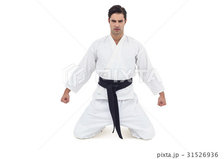 Portrait of serious karate player Portrait of serious karate player 31526936