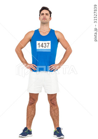 Male athlete standing on white background 31527839