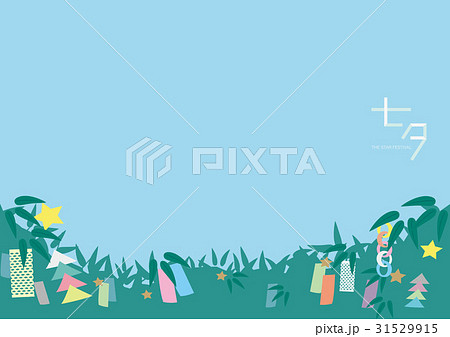 七夕　横　昼　笹　文字あり 31529915