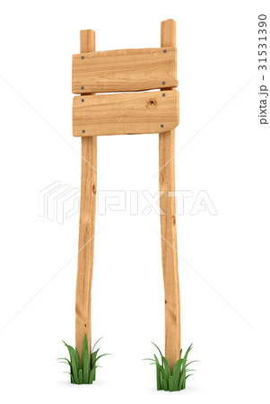 3d rendering of a wooden post with two square 31531390
