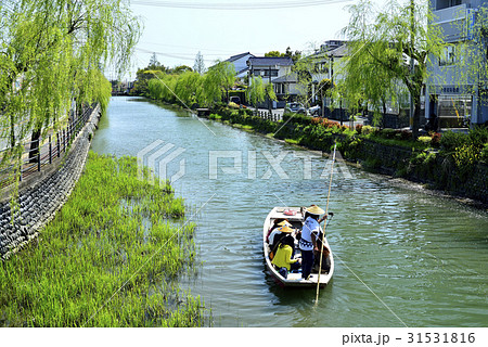 柳川 風景 川下りの写真素材