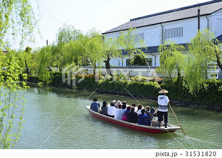 柳川 風景 川下りの写真素材