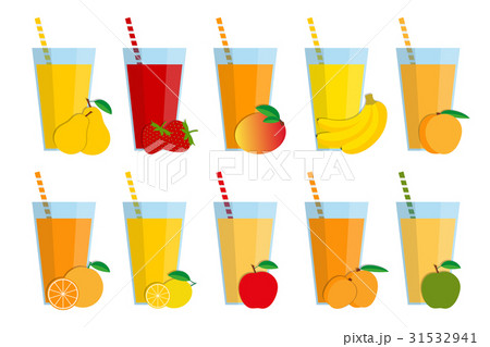 Set of fresh fruit juices and cocktails 31532941