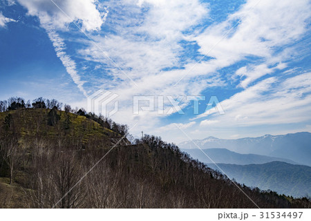長野県　御池山周辺　青空と雲と 31534497