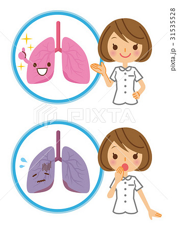 肺とナースのイラスト素材
