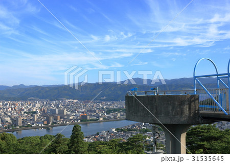 五台山展望台からの眺望　突き出た展望台　早朝 31535645