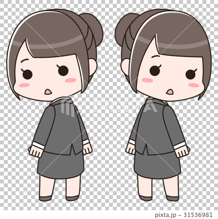 A woman in a suit looking back 31536981