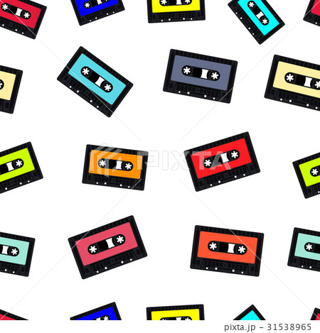 Compact audio cassette tape seamless background 31538965
