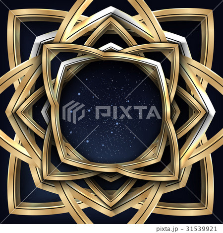 Vector illustration of a golden vintage frame with Vector illustration of a golden vintage frame with 31539921