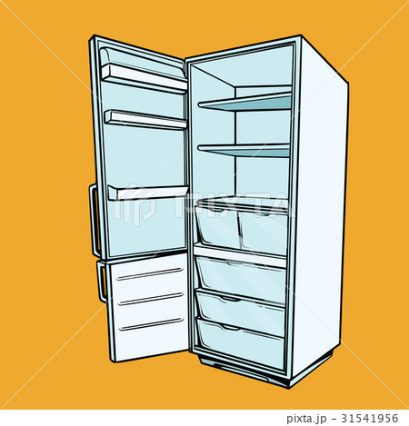 Open Empty Refrigeratorのイラスト素材
