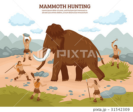 Mammoth Hunting Background のイラスト素材