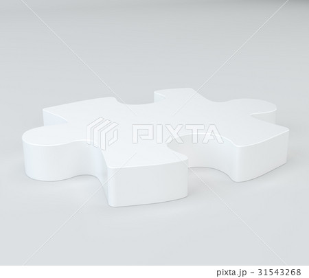 White puzzle with soft shadows. 3d rendering 31543268