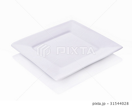 Plate square empty on white background Plate square empty on white background 31544028