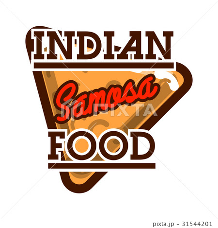 Color vintage indian food emblem 31544201