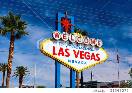 アメリカ ネバダ州 ラスベガスの観光名所 ウエルカムサイン アメリカ ネバダ州 ラスベガスの観光名所 ウエルカムサイン 31545075
