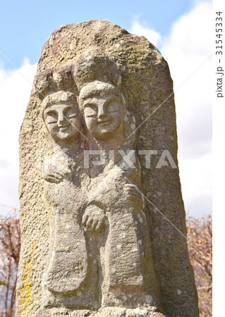 安曇野　穂高の水色の時道祖神 31545334