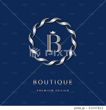 Monogram template logo. Calligraphic emblem sign B Monogram template logo. Calligraphic emblem sign B 31547822