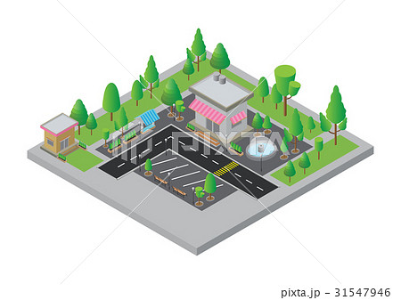 Isometric City street and store Isometric City street and store 31547946